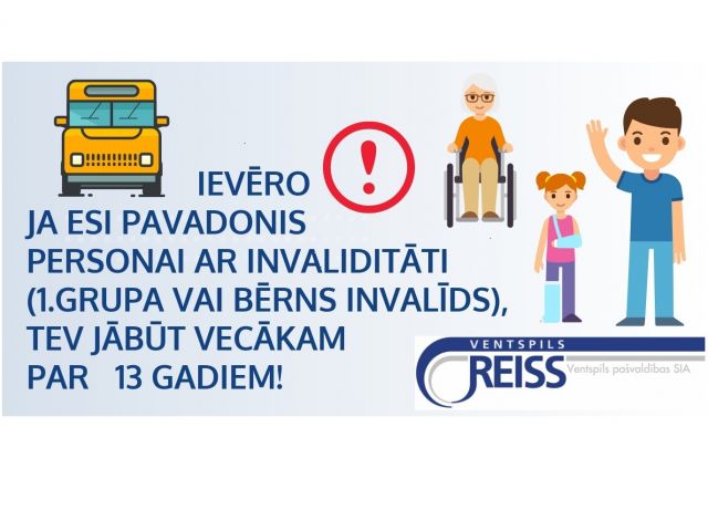 Precizētas vecuma robežas personu ar invaliditāti pavadoņiem